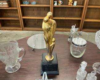 Modern Art Mother Father Child Statue