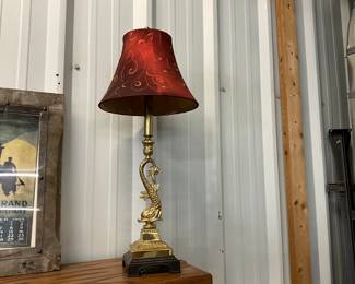 Corinthian French Koi Fish Table Lamp Ornate Resin