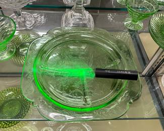 Green Uranium Glass Platter