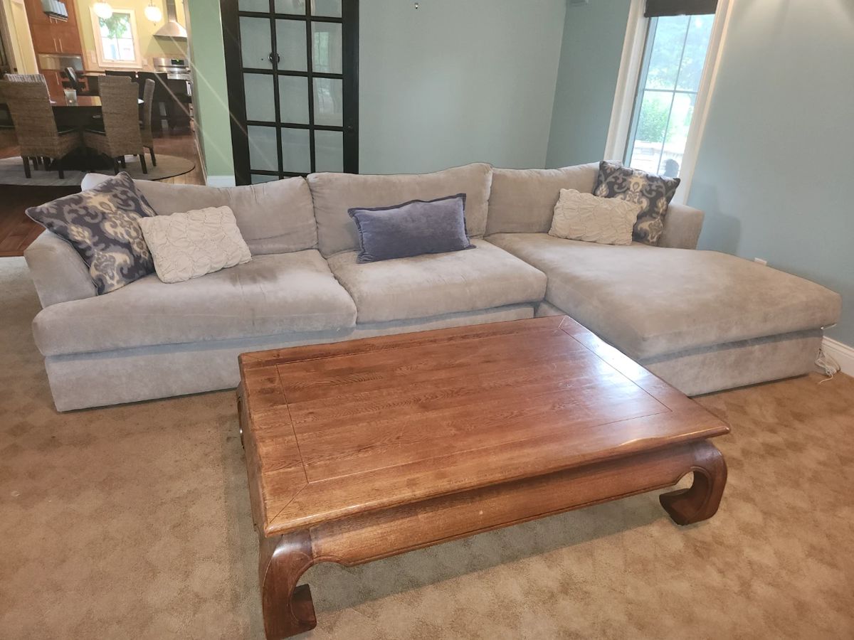 Gray chenille sectional