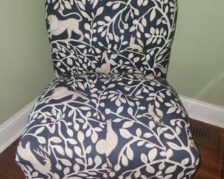 Qty 2 tufted slipper chairs