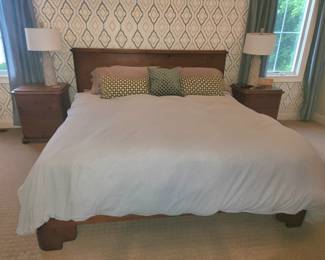 Arhaus king bed and nighstands