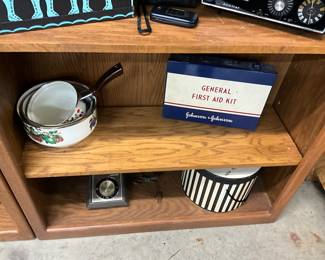 Enamel Stock Pots & Johnson - Johnson First Aid Kit