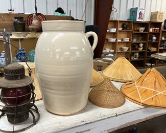 Railroad Lantern - Bristol Glaze Butter Churn