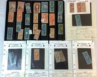 US Internal Revenue Postage Stamps dating back to the 1860's