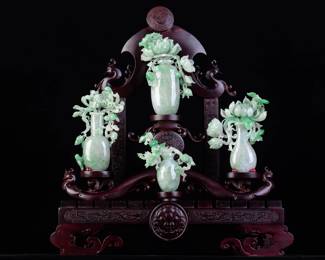 Lot JD810 Jadeite Jade Vase Quartet