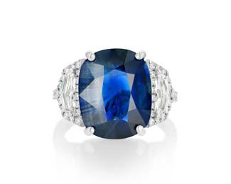 Lot 8062 Blue Sapphire Diamond Ring GIA Certified