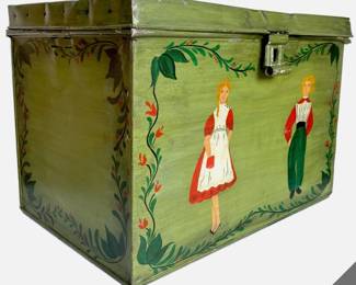 Tole Painted Metal Antique Box
