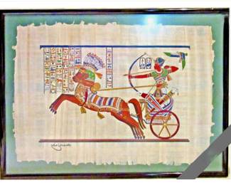 Several Framed Original Vintage Paintings on Papyrus