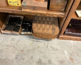 Metal Locks & Woven Wood Picnic Basket 