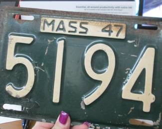 Massachusetts 1947 License Plate