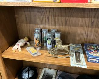 Vintage Doll - Burger King Star Wars Watch Tin - Marvels Quality Cigarettes Thermometer - Cardinal Toy Marbles Tin 