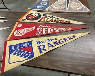 Pennants - New York Islanders & Detroit Red Wings & New York Rangers