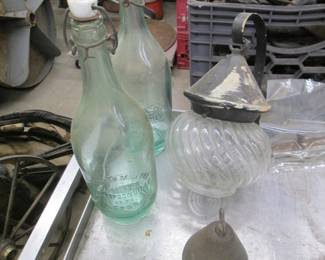 Green Seltzer Bottles w/Swing Top