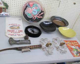 Pastry & Cake Flour Bag - Wall Candle Holders - Mother Goose Item - Fishing Pole - Assorted Bowls