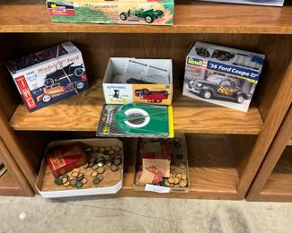 Model Kits & Golf Putting Cup & Gold Bond Bottle Caps