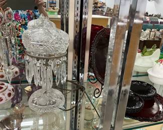McKee Glass Electrolier Boudoir Glass Lamp