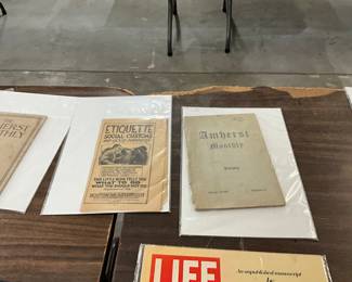 Vintage Etiquette Book & Amherst Monthly Magazine