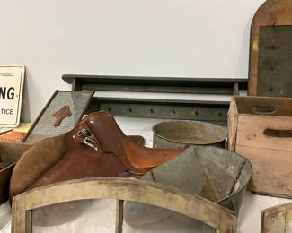 English Style Saddle  - Wall Shelf w/Coat Pegs