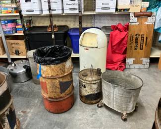 Metal Garbage Can - Metal Gas Can - Galvanized Mop Bucket