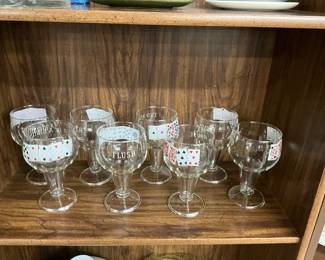 Cocktail Glasses w/ Poker-Playing Cards Design