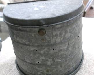 Galvanized "My Buddy" Fishing Bait/Worm Box