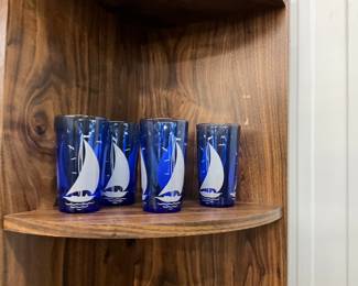Hazel Atlas Cobalt Blue Drinking Glasses