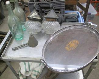 Jockey Lanterns - Vintage Ice Cream Scoop - Silver Plated Serving Platter