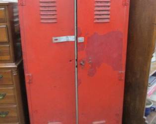 Mid Century Red Steel Locker
