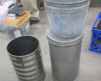 Metal Items Including a Galvanized Bucket