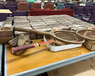 Tennis Rackets - Bricks - Baseball Glove