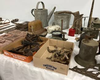 Assorted Galvanized & Metal Items / Tools 