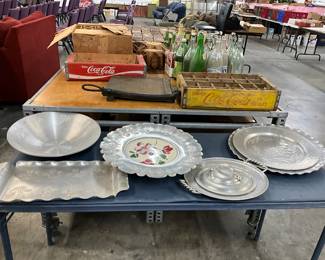 Aluminum & Silver-Plated Serving Trays & Bowls