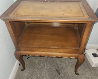Leather inlay table