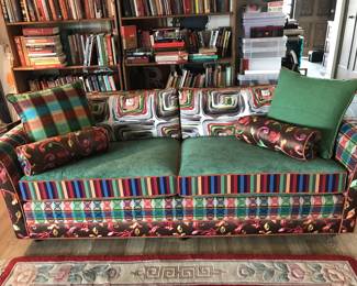 Customer Couch Upholstered in Urban Burp Fabrics. Not for sale.