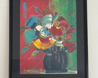 PETER MAX SIGNED SERIGRAPH THE ROSEVILLE BOUQUET