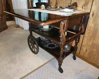 Drop leaf tea cart