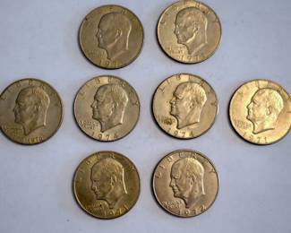 1971-1976 Eisenhower Dolllar Coins (8)