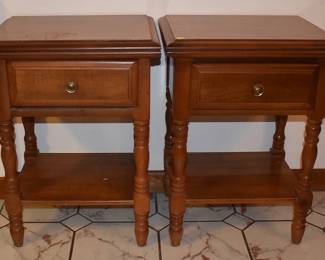 Pair Of Maple Finished End Tables
