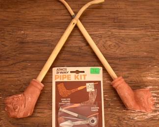 Atmos 3-Way Pipe Kit With Two Antique Figural Pipes