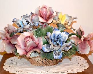Capodimonte Basket Of Flowers