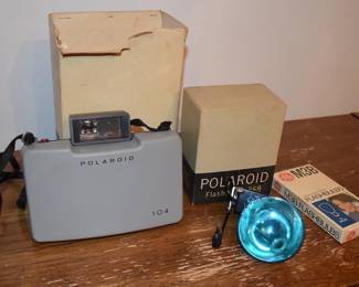 Vintage Polaroid Camera With Flash And Bulbs