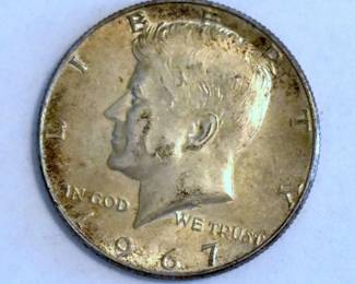 1967 Kennedy Half Dollar 40% Silver Circulated