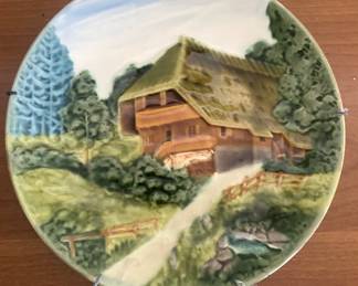 German Bas Relief Majolica Plate
