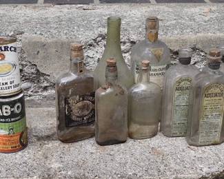 Dealers Lot Of Antique Bottle, Cigar Boxes And General Store Cans