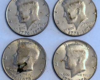 1976 Bicentennial JFK Half Dollars (4)