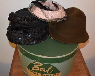 Antique Women's Hats (3) In Box