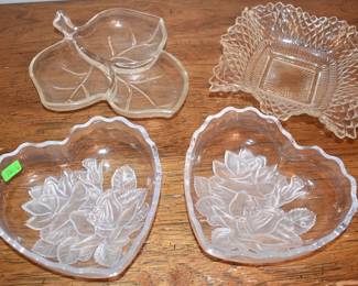 Assorted Clear Glass Candy Dishes (4)
