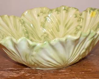 Majolica Pottery Cabbage Leaf Bowl