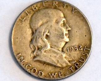 1952 Franklin Silver Half Dollar 90% Silver